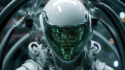 Closeup of the biohybrid spacecrafts communication system, using a combination of advanced technology and telepathic abilities from modified creatures on board to establish contact with