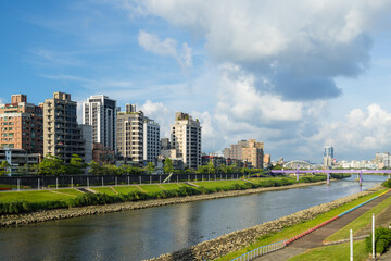 Naklejka premium Riverside park in Taipei city