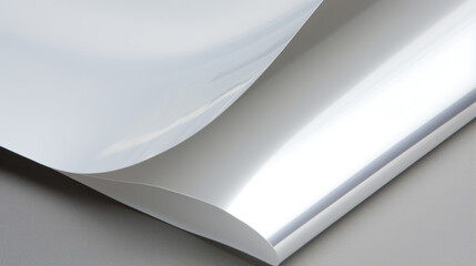 Closeup of glossy vellum paper with a reflective surface, producing a mirrored effect that adds depth to its texture.