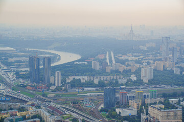 View from a skyscraper to Moscow. 