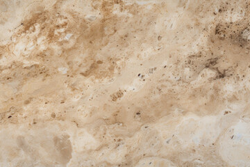 Closeup of Pitted Travertine with a mixture of light and dark tones, showcasing its natural imperfections and pitted surface. The texture is rough and textured, but with a subtle smoothness.