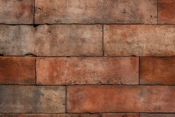 Texture of rough and weathered terra cotta tiles, with a deep red and brown color palette.
