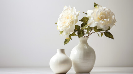 Texture of a polished bone china vase, with a pristine white shade and a gleaming surface. The ceramic material is smooth and delicate, perfect for displaying beautiful flowers.