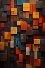 earthy abstract geometric art in highly textured colors, Generative AI