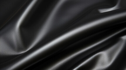 Texture of FullGrain Leather in a glossy black finish, giving it a sleek and sophisticated look. The smooth and shiny surface of this leather makes it a popular choice for luxury handbags