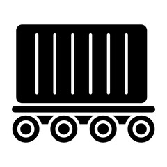 Cargo Train Glyph Icon