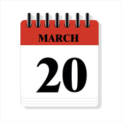 March 20 calendar date design