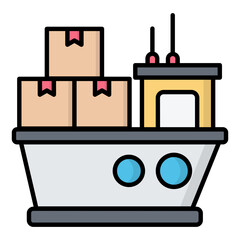 Port Shipping Colored Outline Icon © Michael