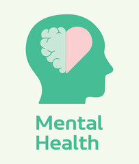 Medicine, mental health, brain, heart, human. Well being, emotions, mind, healthy, wellness, balance. Psychology, psychiatry. Doctor, medicinal, hospital, clinic. Vector, illustration, icon, set