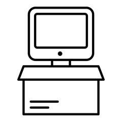 Monitor Parcel Outline Icon