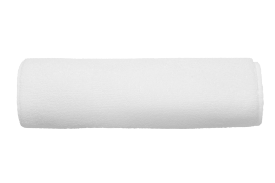 Folded white towel. On an empty background. PNG