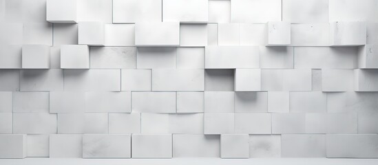 a clean white textured wall with a geometric shape brick pattern and rough surface ideal for creative designs or text space