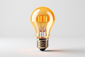 Light bulb on a white background, 3d illustration, Ai Generated