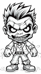 Naklejka premium Coloring Page for Kids, Halloween Monster