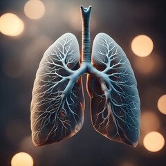Human lungs anatomy. 3D illustration. Elements of this image furnished by NASA - obrazy, fototapety, plakaty