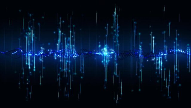 Futuristic glowing digital data lines streaming from connected network technology