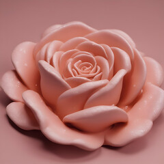Beautiful pink rose on a pink background. close up.