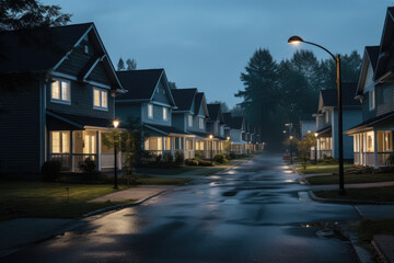 Street of suburban homes