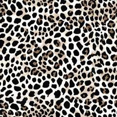 Seamless leopard pattern, jaguar texture, animal fur, African animal texture.