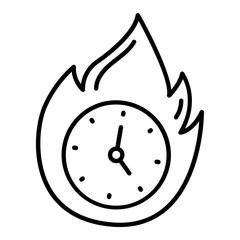 Hot Time Outline Icon