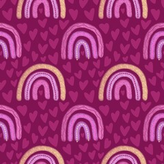 Cartoon kids seamless rainbow pattern for wrapping paper and fabrics and fashion textiles and festive accessories