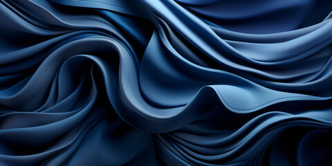 Obraz premium Dark blue color flow wave trendy background. Background for presentation, Copy space, backdrop. Colorful texture. Ai generative