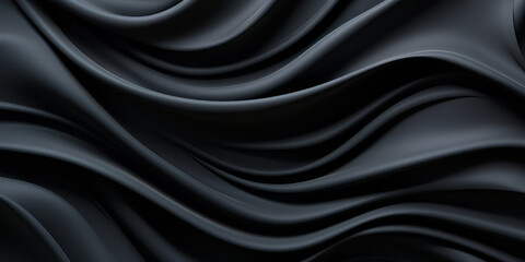 Fototapeta premium Black color flow wave trendy background. Background for presentation, Copy space, backdrop. Colorful texture. Ai generative