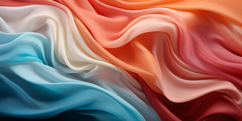 Obraz premium Color ribbon pattern background. Texture waves presentation backdrop. Ai generative
