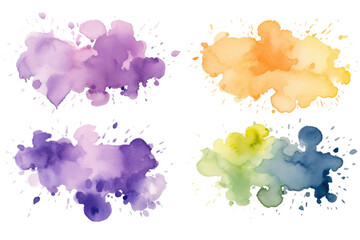 Mesmerizing Violet Watercolor Ensemble on isolated background