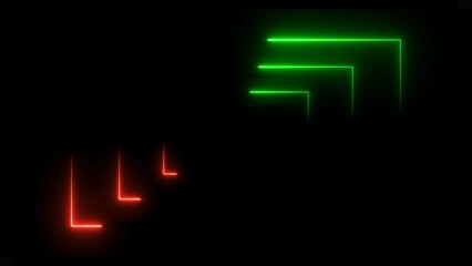 Abstract Neon light glowing rectangle shape illustration  background.