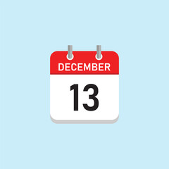 December 13 Concept Design. Vector Illustration.	