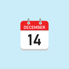 December 14 Concept Design. Vector Illustration.	