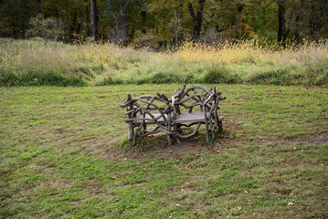 A bench in a park 