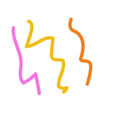 Pink yellow orange scribble squiggly lines vectors