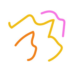 Pink yellow orange scribble squiggly lines vectors