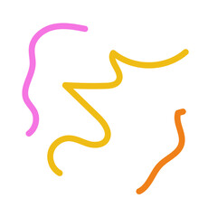 Pink yellow orange scribble squiggly lines vectors