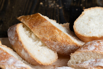 Cut white bread into pieces