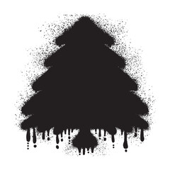 Christmas tree graffiti with black spray paint © anakcikal978