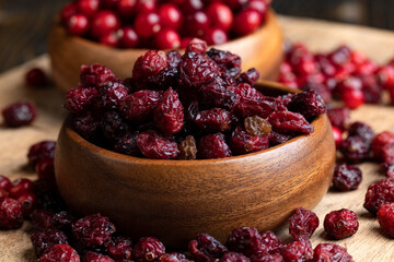 Dried red cranberries with sugar syrup