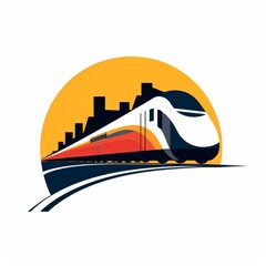 modern train logo, simple minimalism