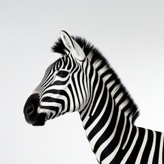 Fototapeta na wymiar Zebra head on white background