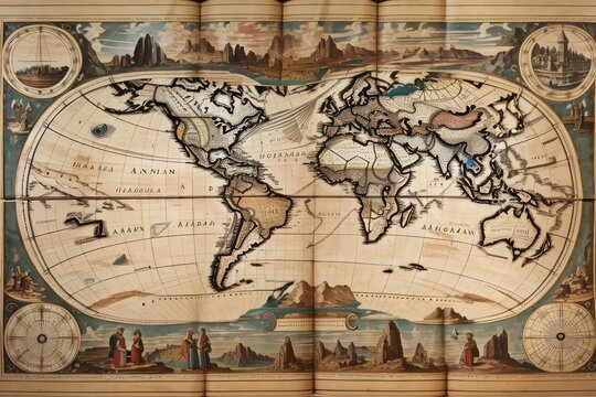 ancient map of the world photo