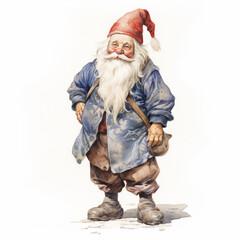 Norwegian Nisse, Christmas gnome, Santa Claus illustration (generative ai)