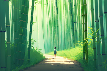 bamboo forest in the morning.
Generative AI