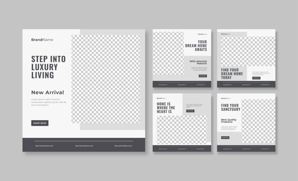 Luxury apartment real estate social media post template