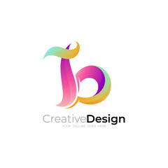 B icon, letter B logo with colorful design illustration, colorful style