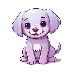 Kawaii cute cartoon  Blue Tick Hound dog illustration. Isolated on white transparent background