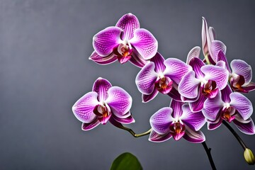 purple orchid on black