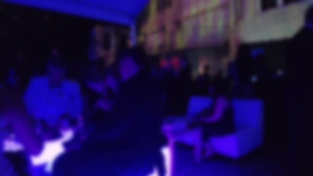 Blurred Guests In Suits And Dresses Enjoying Vip Party