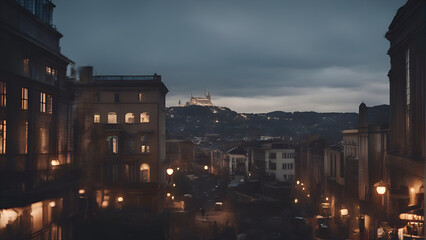 Fototapeta na wymiar Night view of the city of Turin. Piedmont. Italy